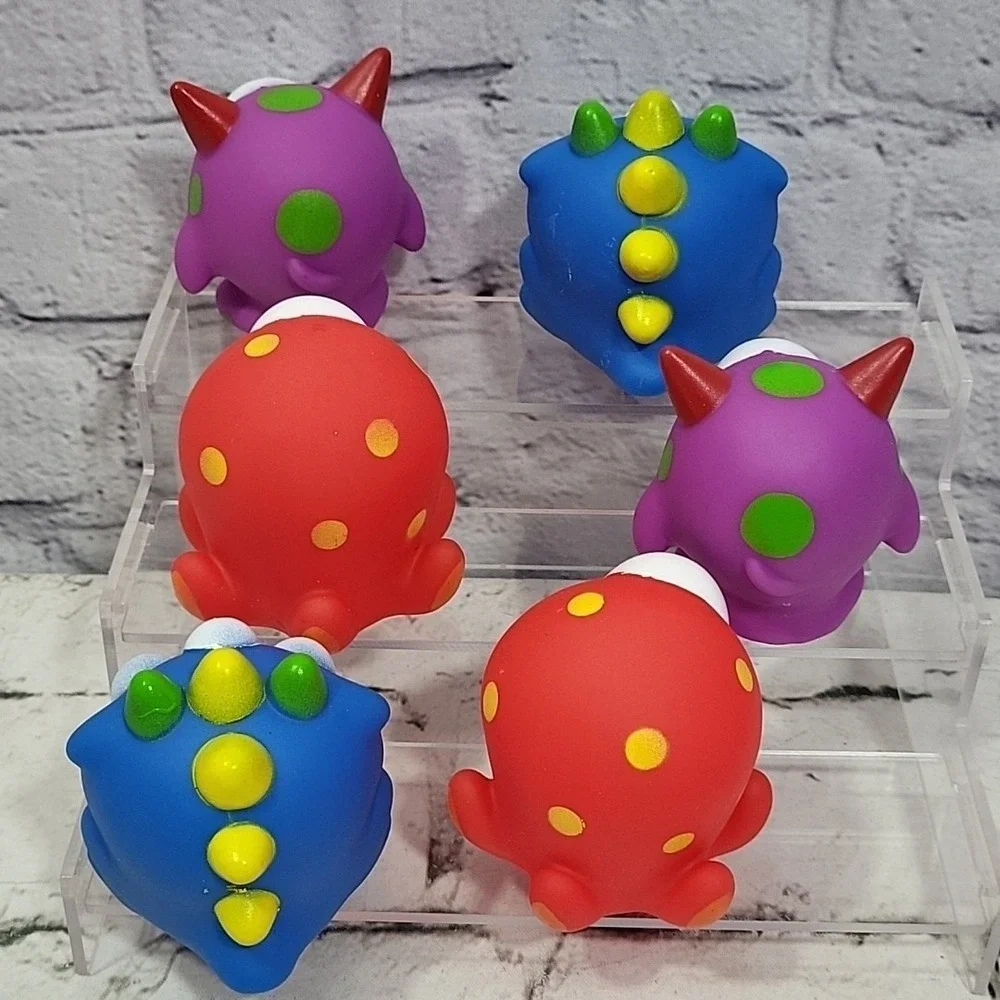 Bath Toys Rubber Monster Squirt Tub Pool Floats Lot‎ Of 6 Colorful